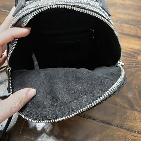 Steve Madden Black Rhinestone Zebra Mini Backpack Convertible Crossbody - Picture 3 of 5